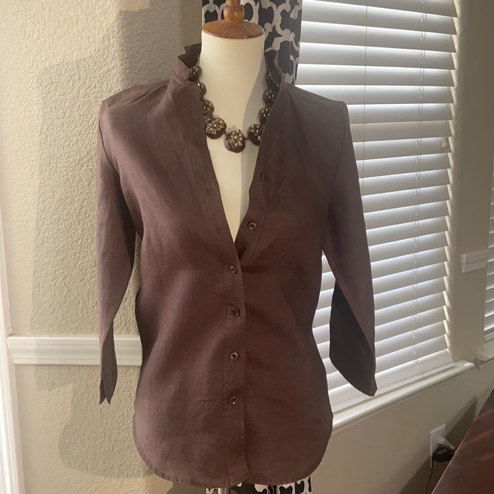 Autograph Women's Brown Button Down Shirt
